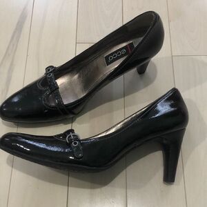 Ecco Women's Mary Jane Adjustable Buckle Pointed Toe Heels Black Size 40